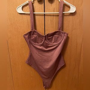 Pink Glitter Forever 21 Bodysuit